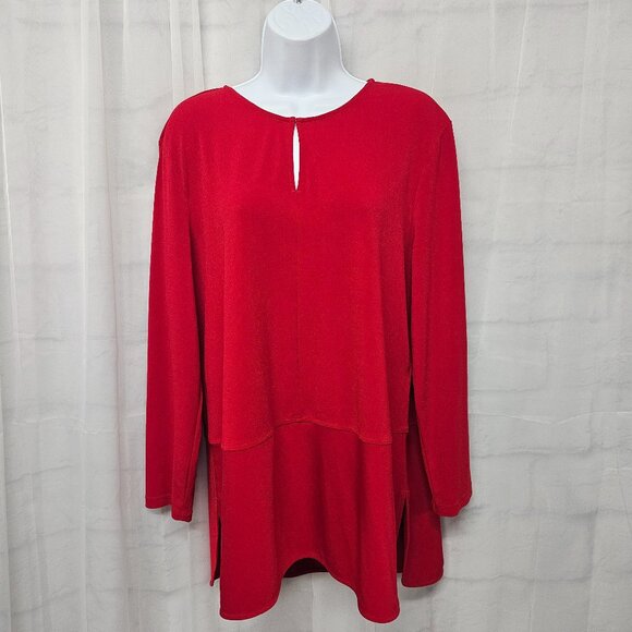 Lauren Ralph Lauren Blouse Red Minimalist Casual Office XL - Picture 10 of 10